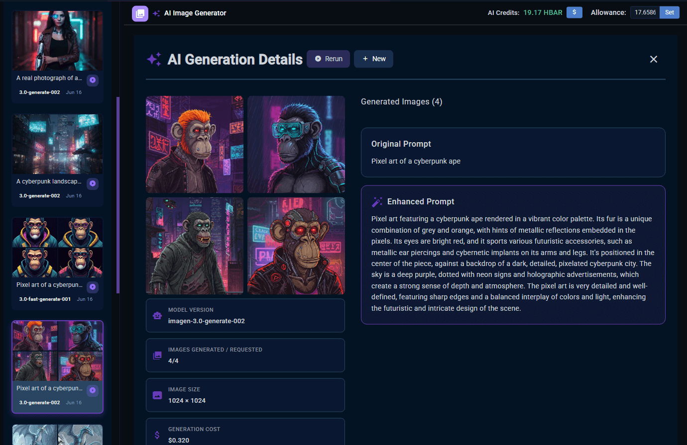 AI Image Generation Tool Interface
